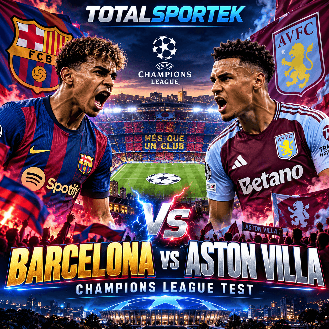 Barcelona vs Aston Villa Creates a Fascinating Totalsportek Champions League Test